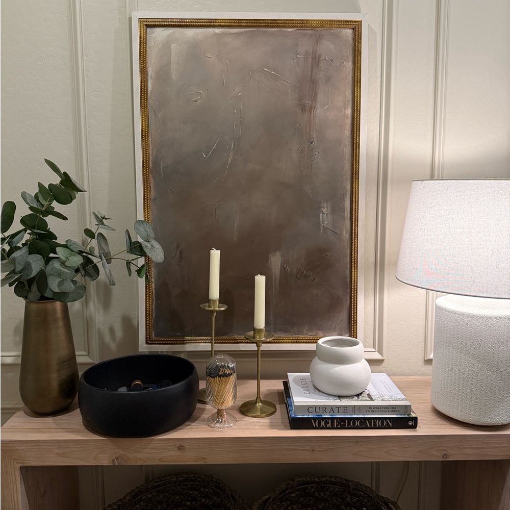 Abstract Brown and Gold Framed Wall Art